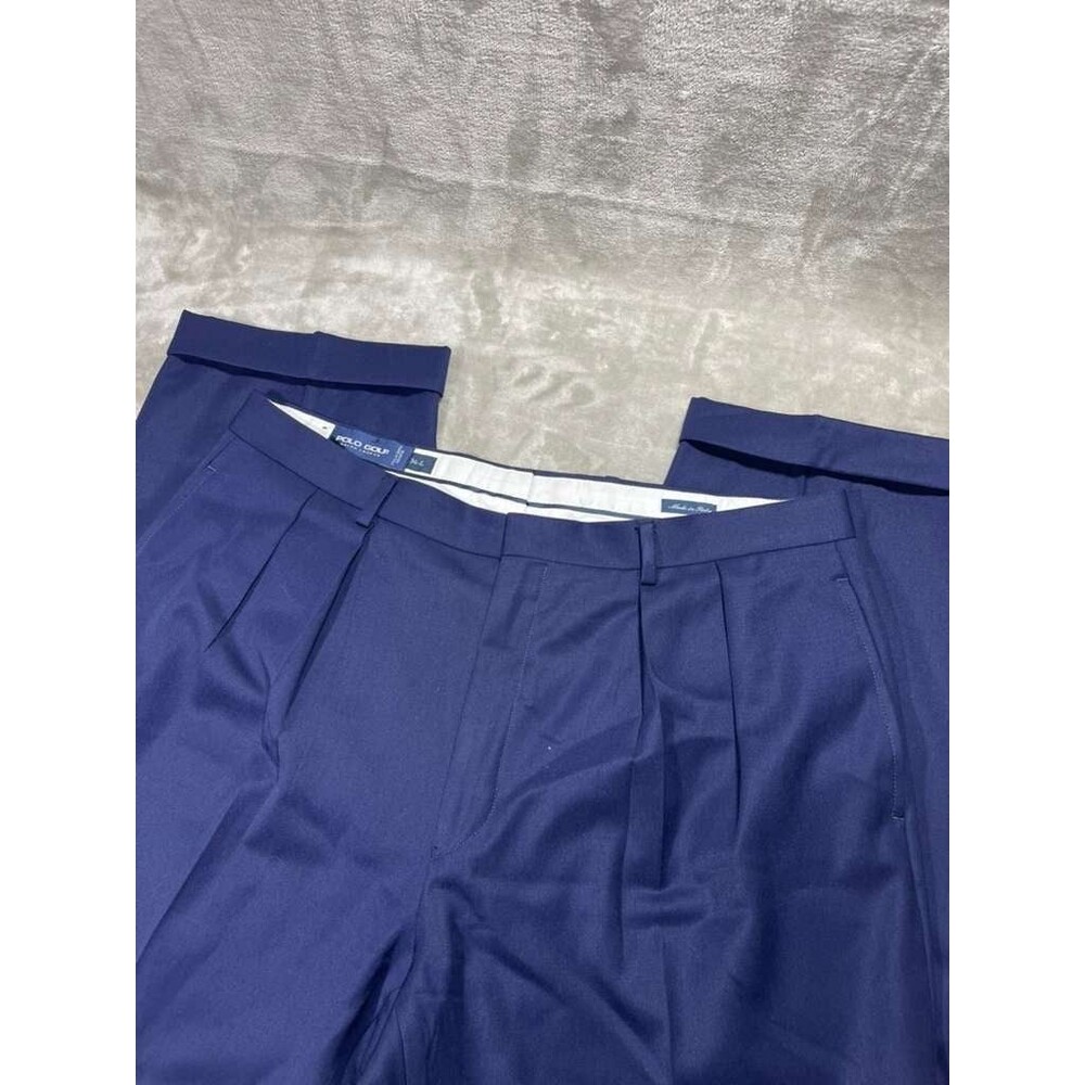 Polo Ralph Lauren Wool Golf Pants Men's Size 36-L Navy Blue Straight Trousers